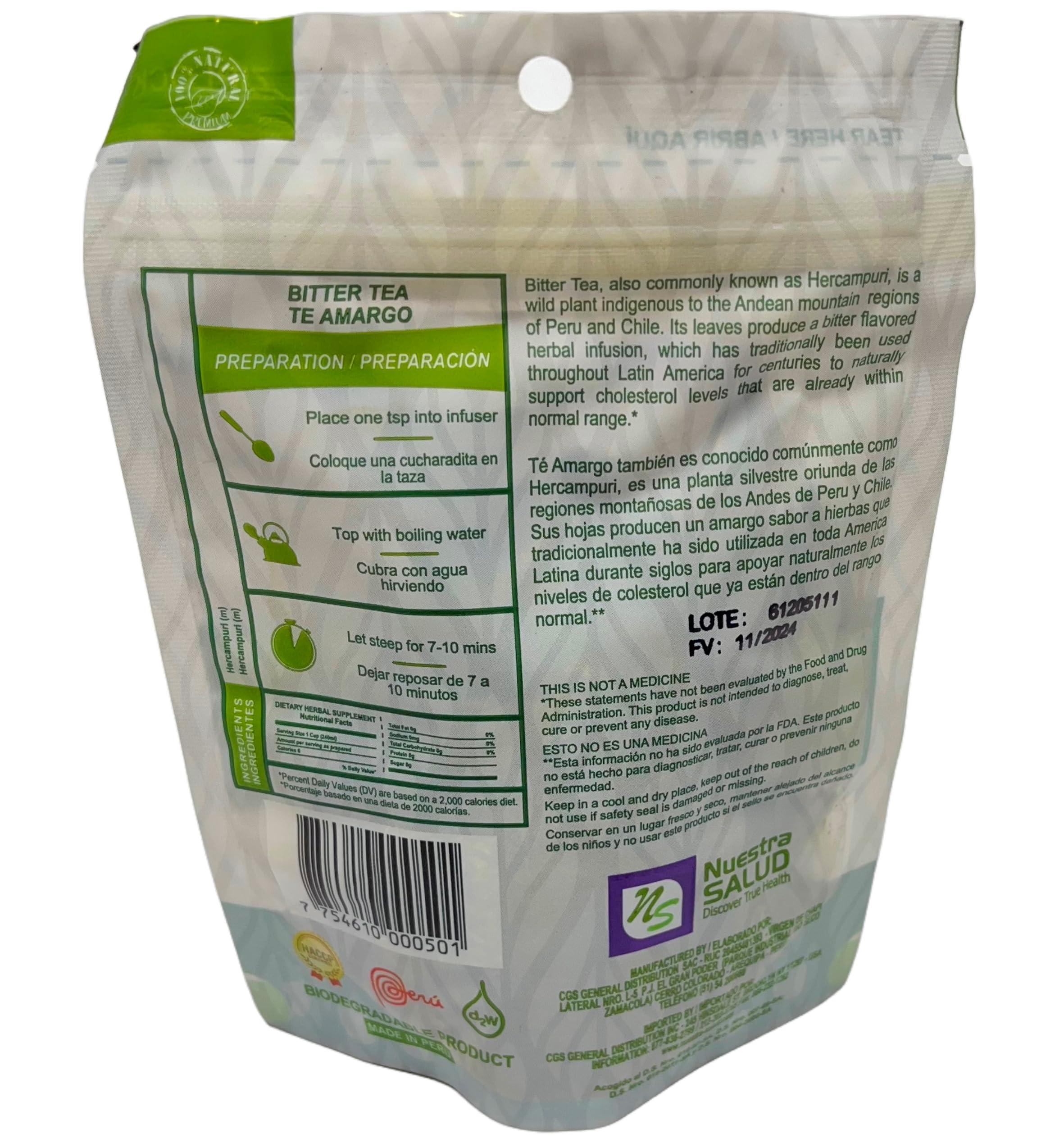 Nuestra NS Salud Nuestra Salud - Bitter Tea - Te Amargo - Herbal Infusion (40g) X 3 Hercampuri Macho Amazing Benefits Drinking Tea
