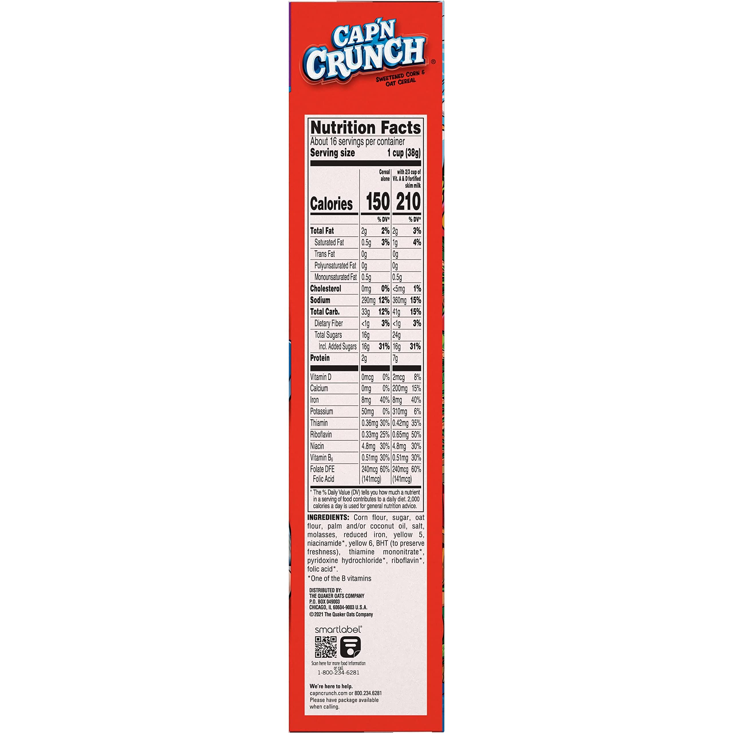 Cap'n Crunch Cap'n Crunch Cereal, Original, 22.1oz Box