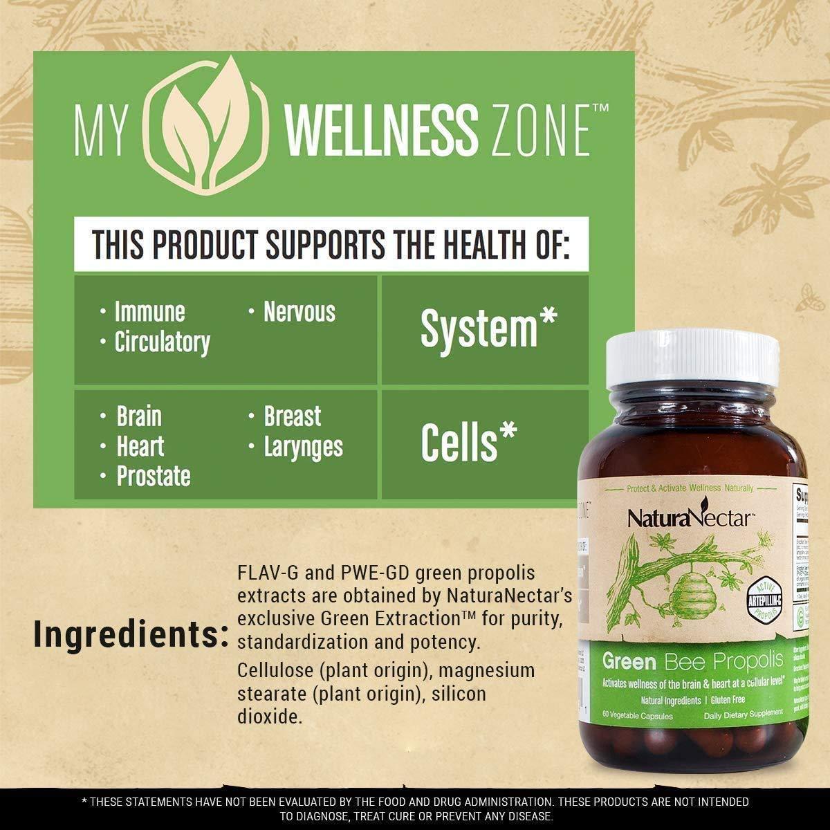 NaturaNectar NaturaNectar Natural Bee Propolis Bundle - Green and Red Propolis - for Immune and Memory Support* and a Healthy Metabolism* - 60 Capsules per Bottle