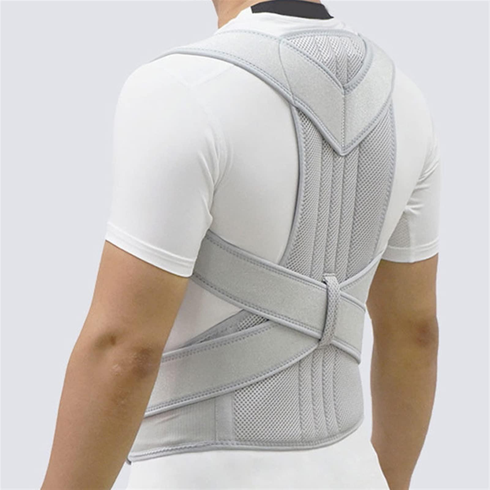 Telusu Breathable Back Correction Brace Improves Posture and Provides for Lower and Upper Back Pain Posture Corrector Lumbar Support Belts for Men Women (Color : Gray, Size : L/Large)