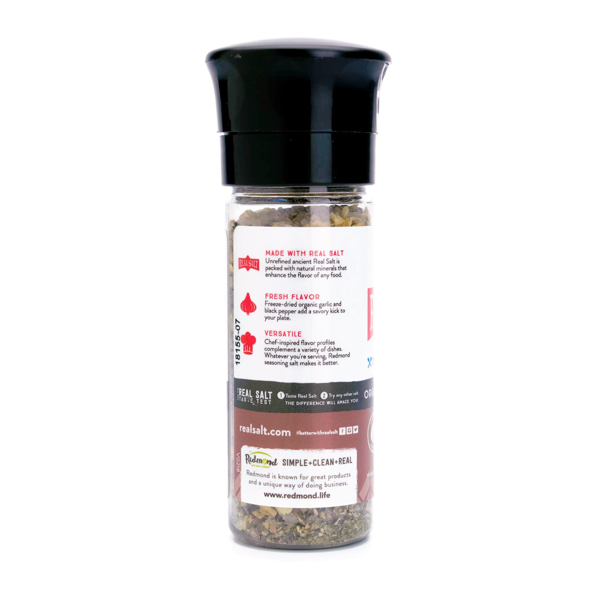 REDMOND Redmond Real Sea Salt - Natural Unrefined Organic Gluten Free, Garlic Pepper Grinder