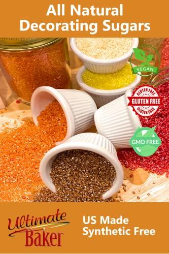 Ultimate Baker Ultimate Baker Yellow Decorating Sugar - Naturally Colored Large Crystal Decorating Sugar, Cakes, Cupcakes, Ice Cream Topping, Baking (1lb Bag Yellow Sugar)