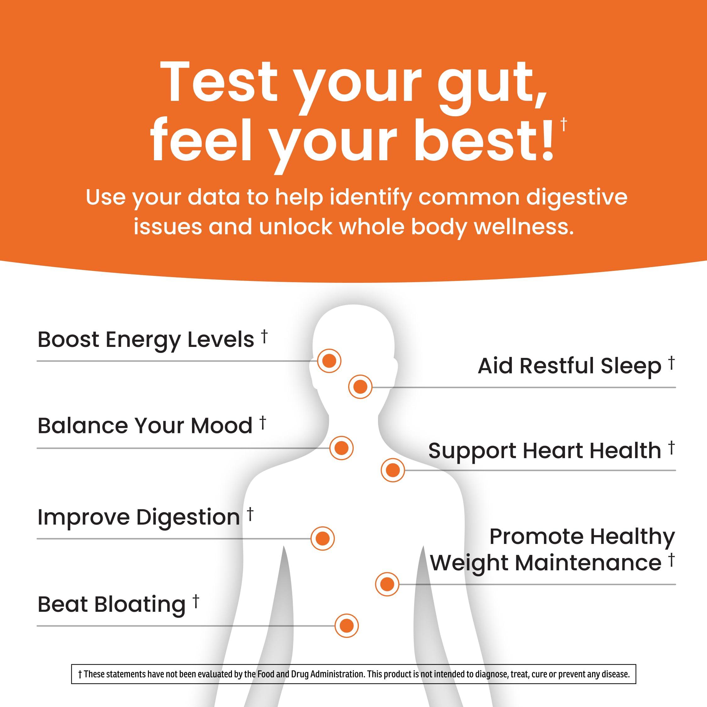 Ombre Ombre Gut Health Test Kit - Probiotic Recommender at Home Test for Women & Men - Detailed Custom Gut Microbiome Analysis for Digestive, Immune and Mental Health with Food Suggestions