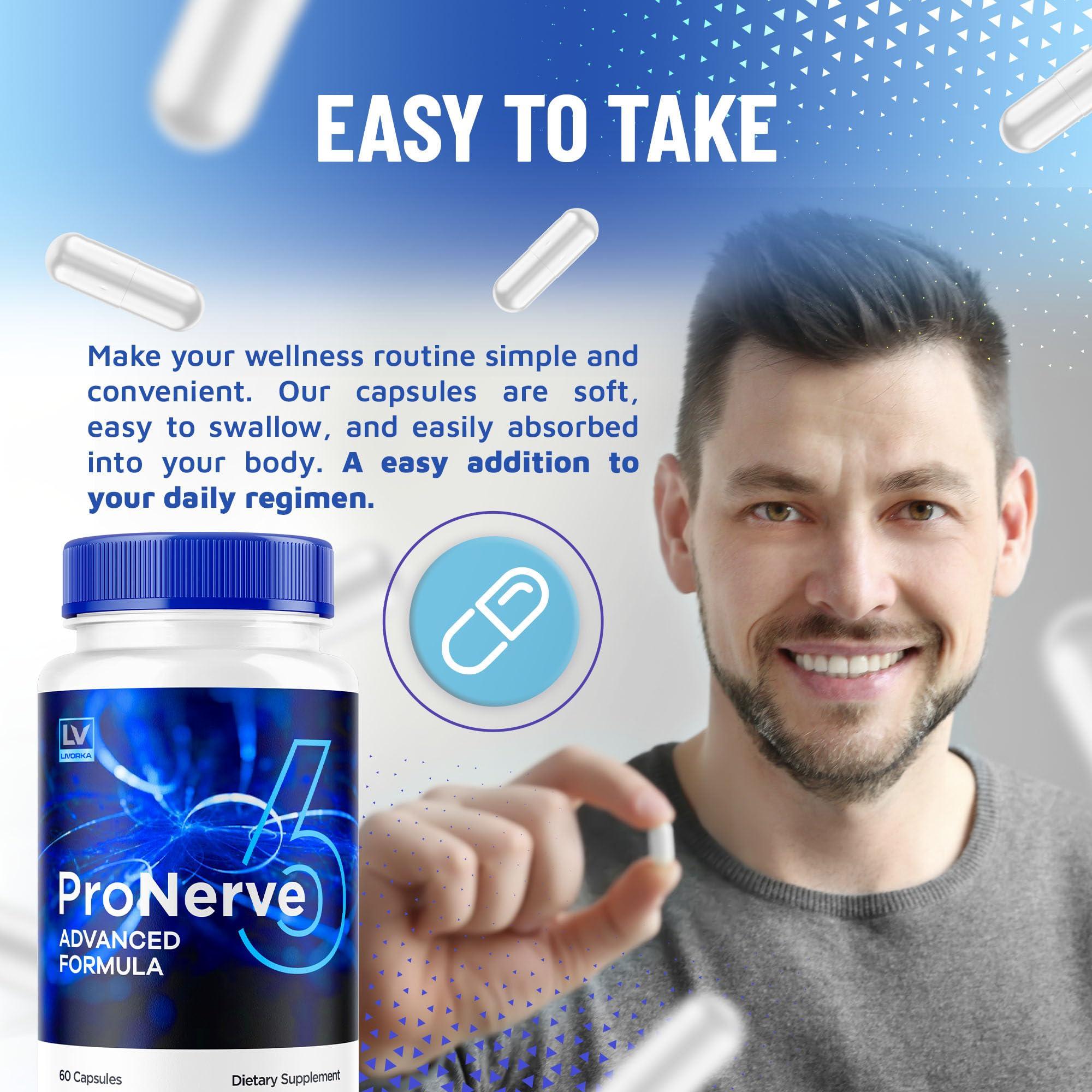 LIVORKA Pronerve 6, Pronerve6 Capsules, Pronerve 6 Reviews, Pronerve 6 Nerve Health Support, Pro Nerve 6 Pills, Pro Nerve6, Pronerve 6 Advanced Formula Capsules, 60 Capsules for 1 Month