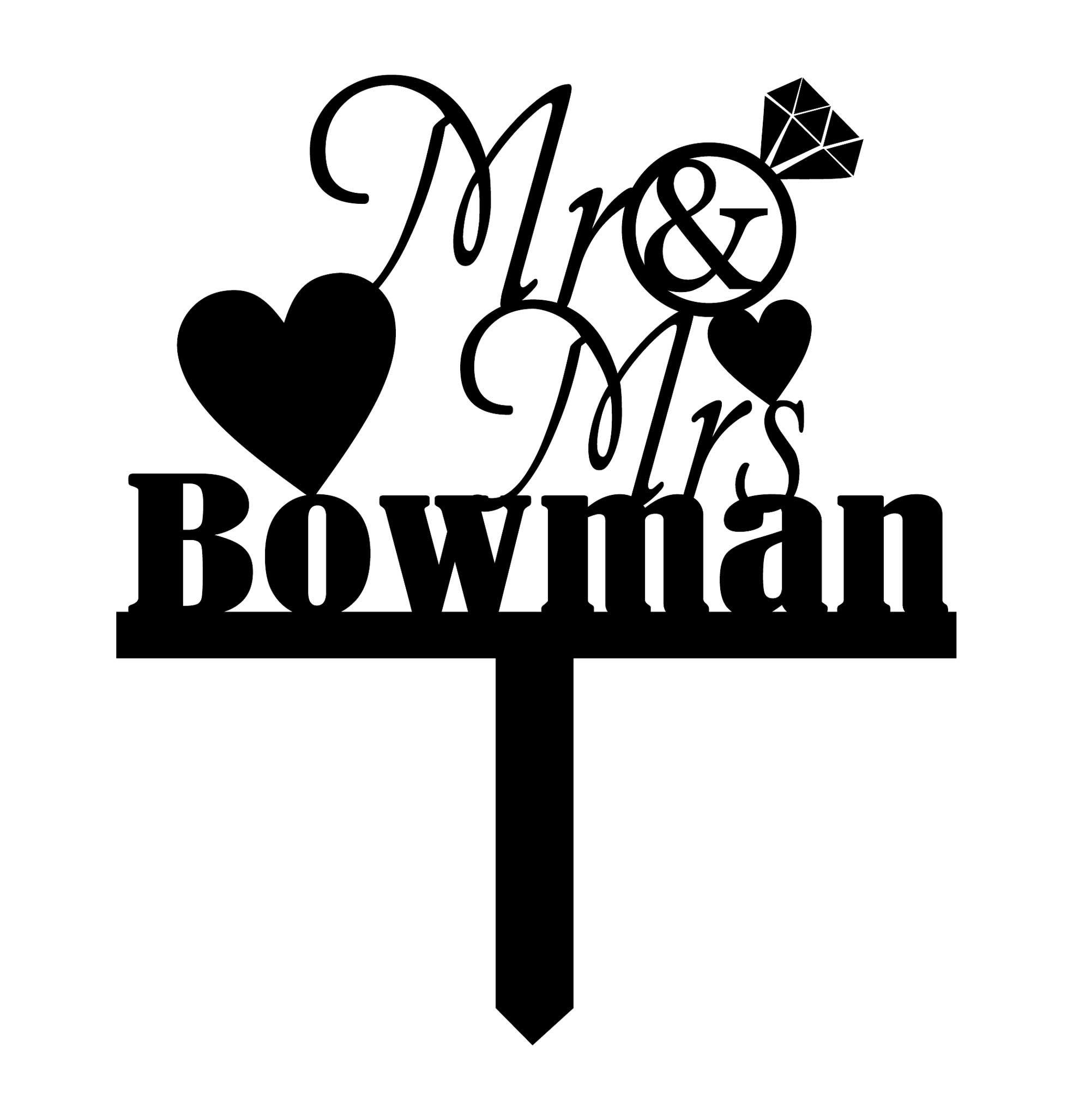 Printtoo Printtoo Personalized Mr & Mrs Wedding Cake Topper Personalized Glitter Green Cake Topper Color Option Available 5\"-7\" Inches Wide