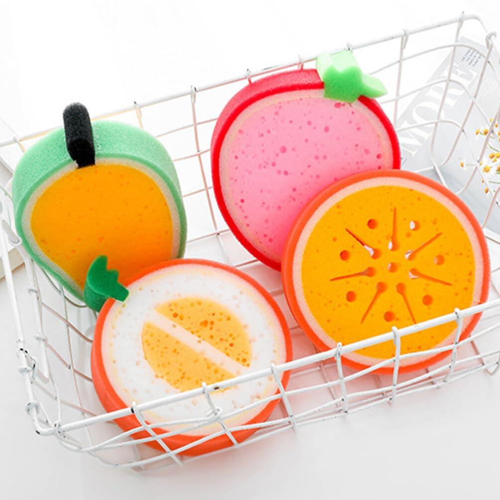 JECOMPRIS JECOMPRIS 12pcs Cleaning Sponge Cute Fruit-Shape Kitchen Sponge Washing Sponge Dish Cleaning Sponge Scrubber(4.72X4.72X1.38in)