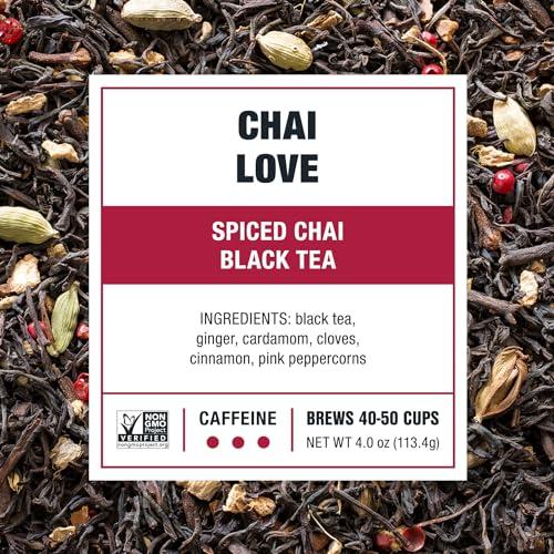 Tiesta Tea Tiesta Tea - Chai Love Tea | Spiced Chai Black Tea | Premium Loose Leaf Tea Blend | High Caffeinated Black Tea | Make Hot or Iced Tea & Brews Up to 50 Cups - 4 Ounce Refillable Tin