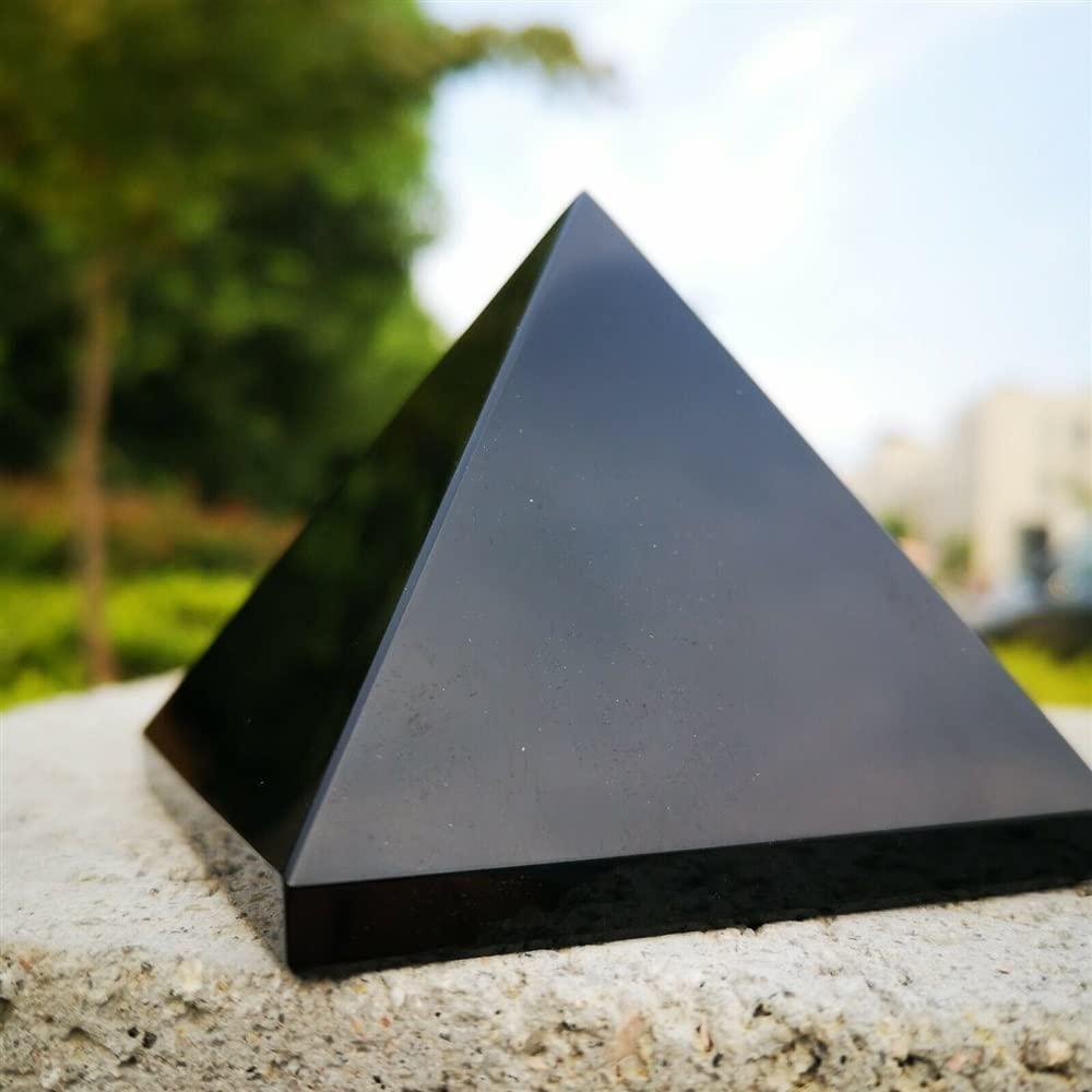 WGPHD WGPHD Meditation Home Natural Obsidian Quartz Crystal Pyramid Clear Reiki Healing Natural Obsidian Crystal Pyramid Original Stone polishing (Size : 6-6.5CM)