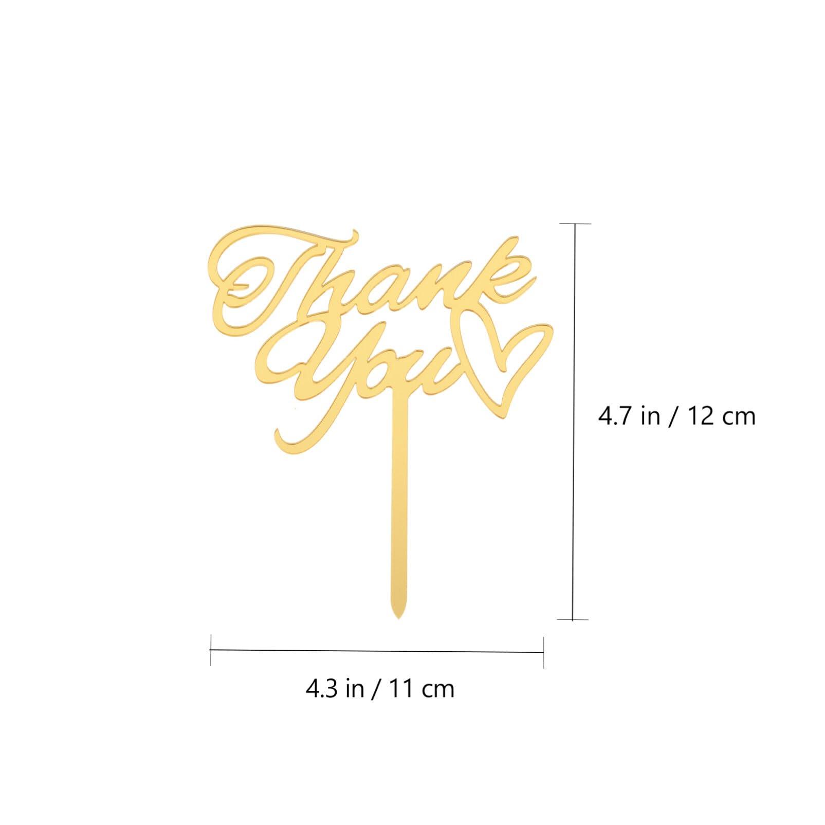 Amosfun 10Pcs Thank You Cake Toppers Thanksgiving Cupcake Topper Food Sticks Dessert Cake Decorations for Wedding Party Supplies (mix style)