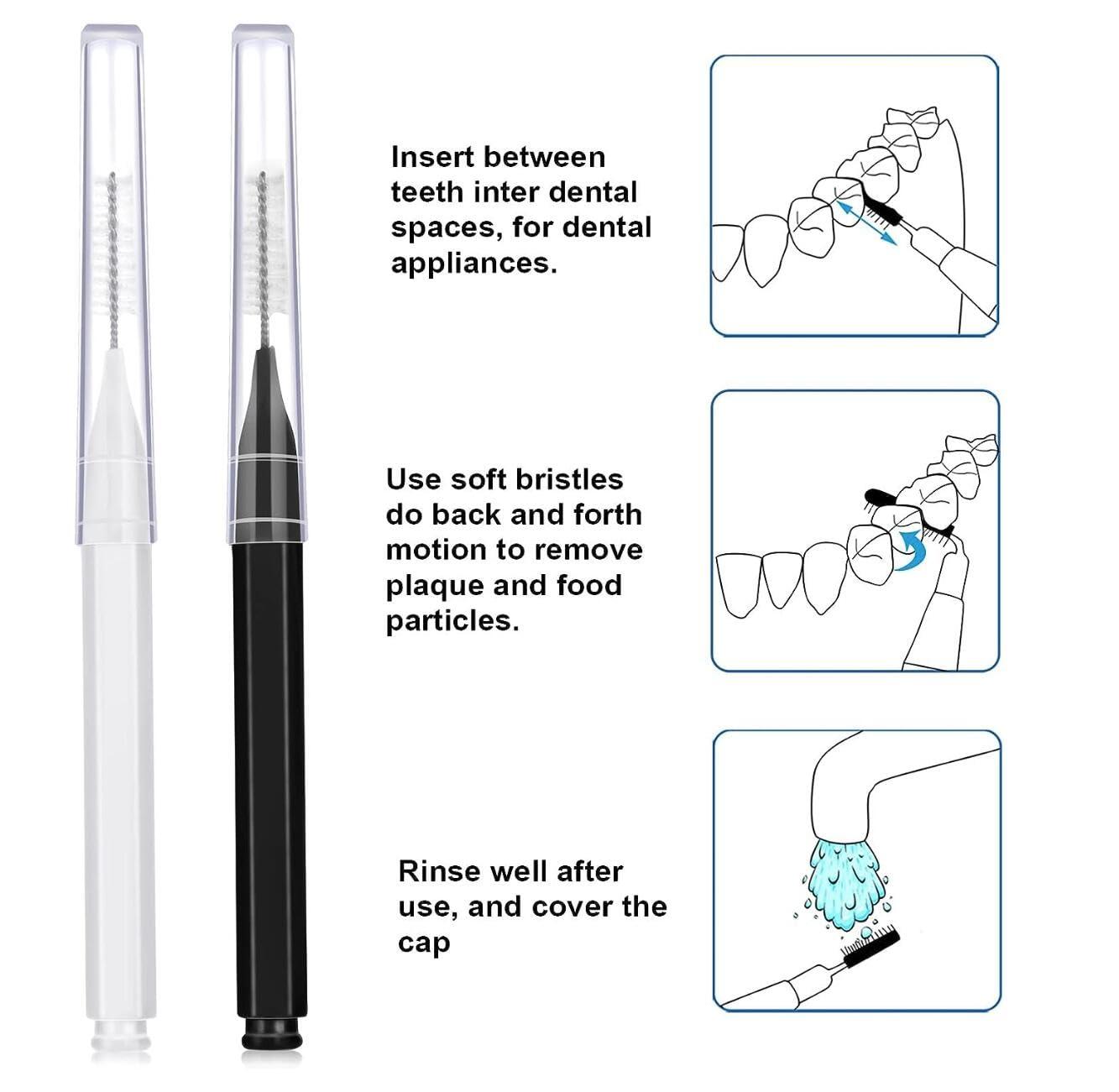 Duozhenzhu Duozhenzhu Interdental Brushes 100 Count, Gum Brushes Go Between Tight with Soft Bristles, Braces Brush for CleanerFlossing Toothpicks Tooth Cleaning Tool
