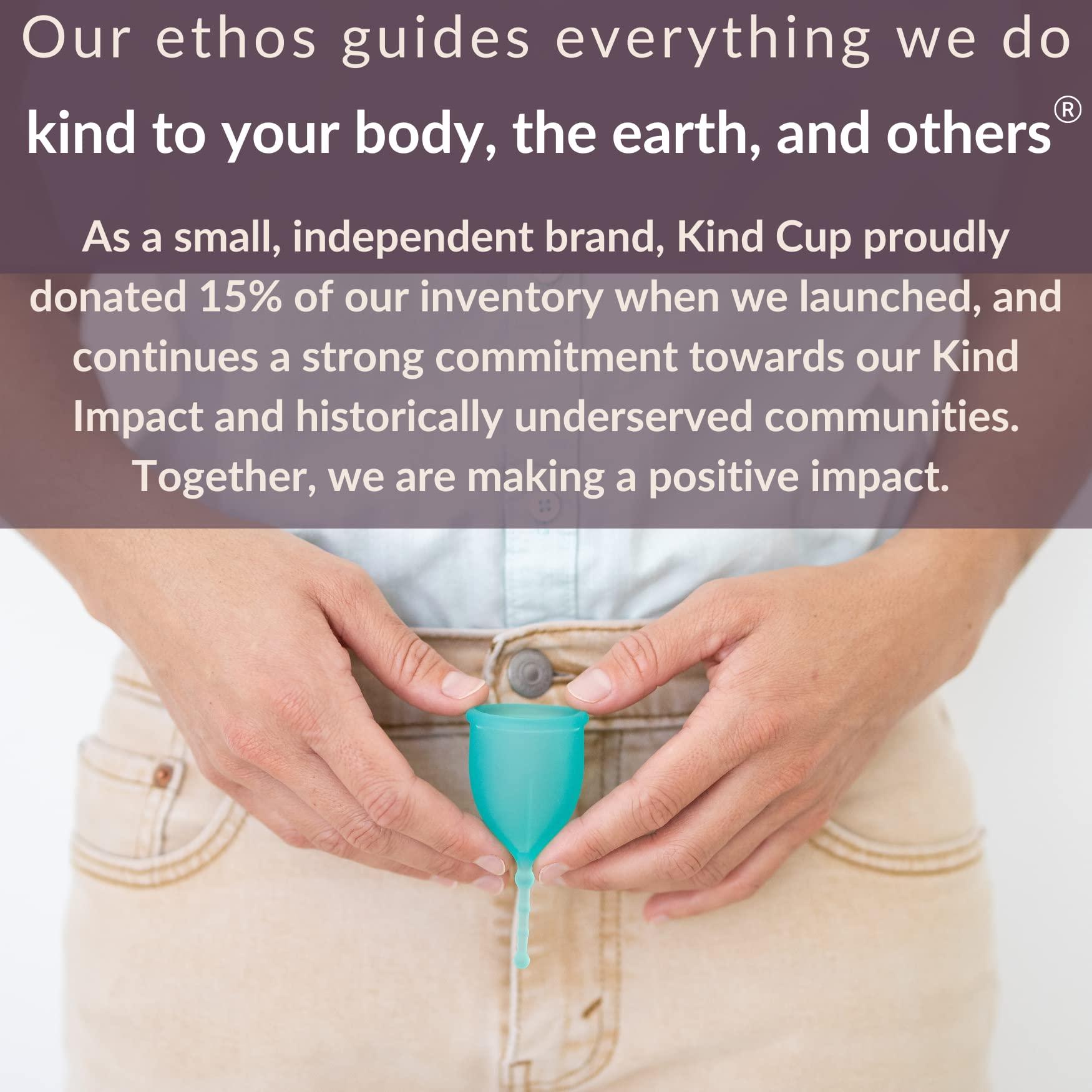 WEVOTOPIA Kind Cup | Menstrual Cups | Period Cup | Comfortable | Soft | Curved | Ergonomic | Easy to Use | Long Stem | High Cervix to Low Cervix | 100% Medical Grade Silicone Cup | USA (Small) (Aqua)