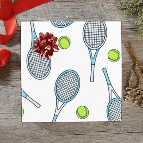 OTVEE OTVEE 2 Rolls Birthday Wrapping Paper Roll - Tennis Rackets and Balls Icons Design Gift Wrap Perfect for Weddings, Brides, Holidays, Baby Showers - 58 x 22.8 inches