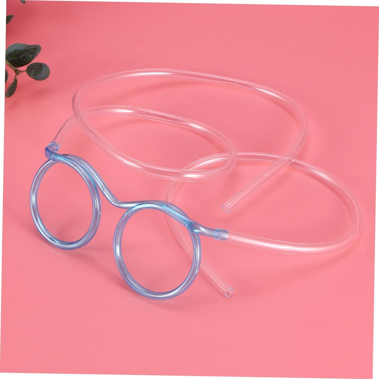 PRETYZOOM PRETYZOOM Funny Straw Eyeglasses Shaped Plastic Straws Disposable for Carnival Events