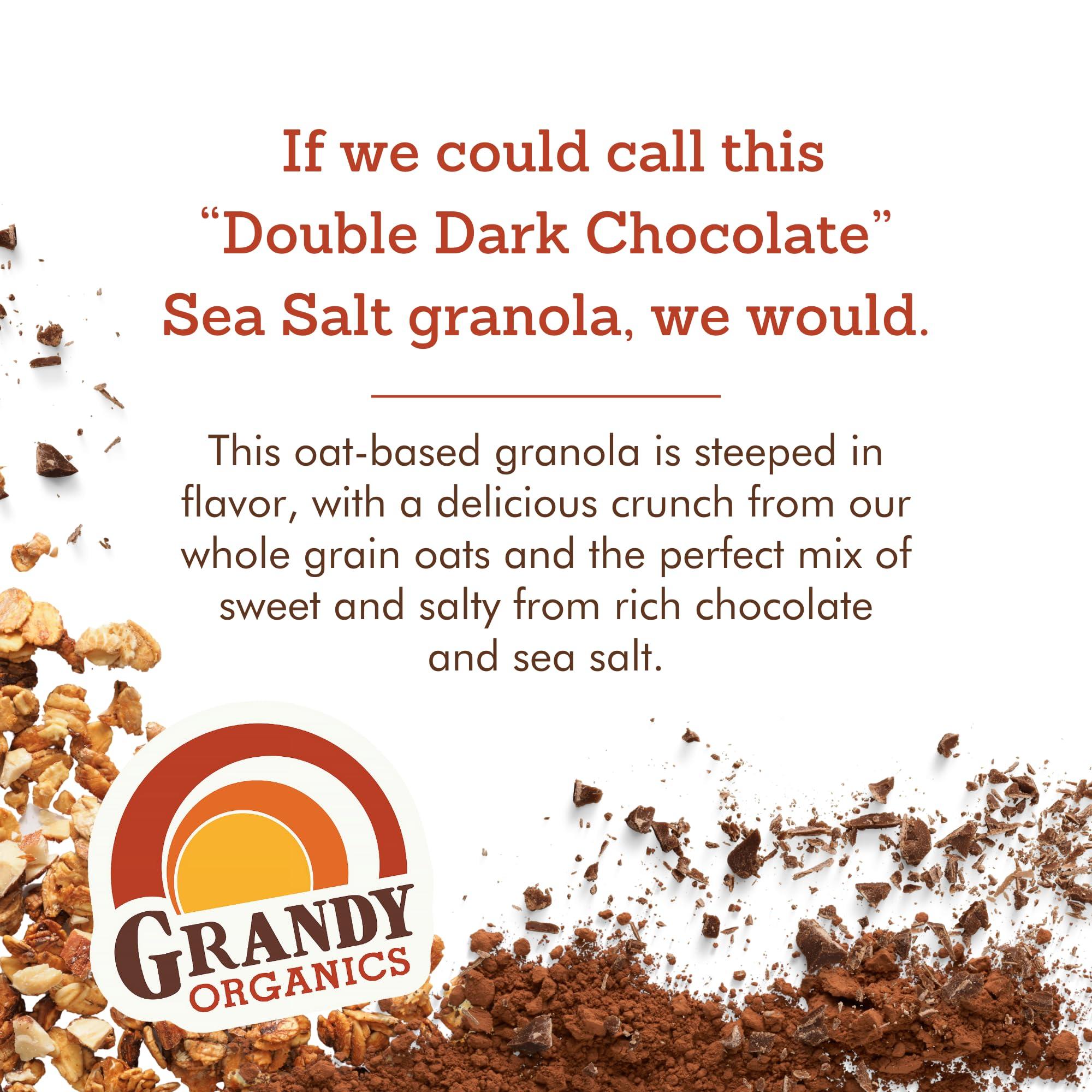 Grandy Organics Grandy Organics Dark Chocolate Sea Salt Granola, Certified Organic Granola, Gluten Free, Non-GMO, Certified Kosher, Plant Based Protein, 12oz Each, Pack of 3