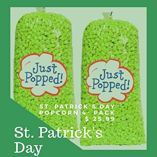 Just Popped Just Popped - Gourmet Delicious Movie Theater Butter Popcorn Green Colored - Independence, Weddings, Birthdays & Anniversaries 4 - Pack (72 Cups per Case)