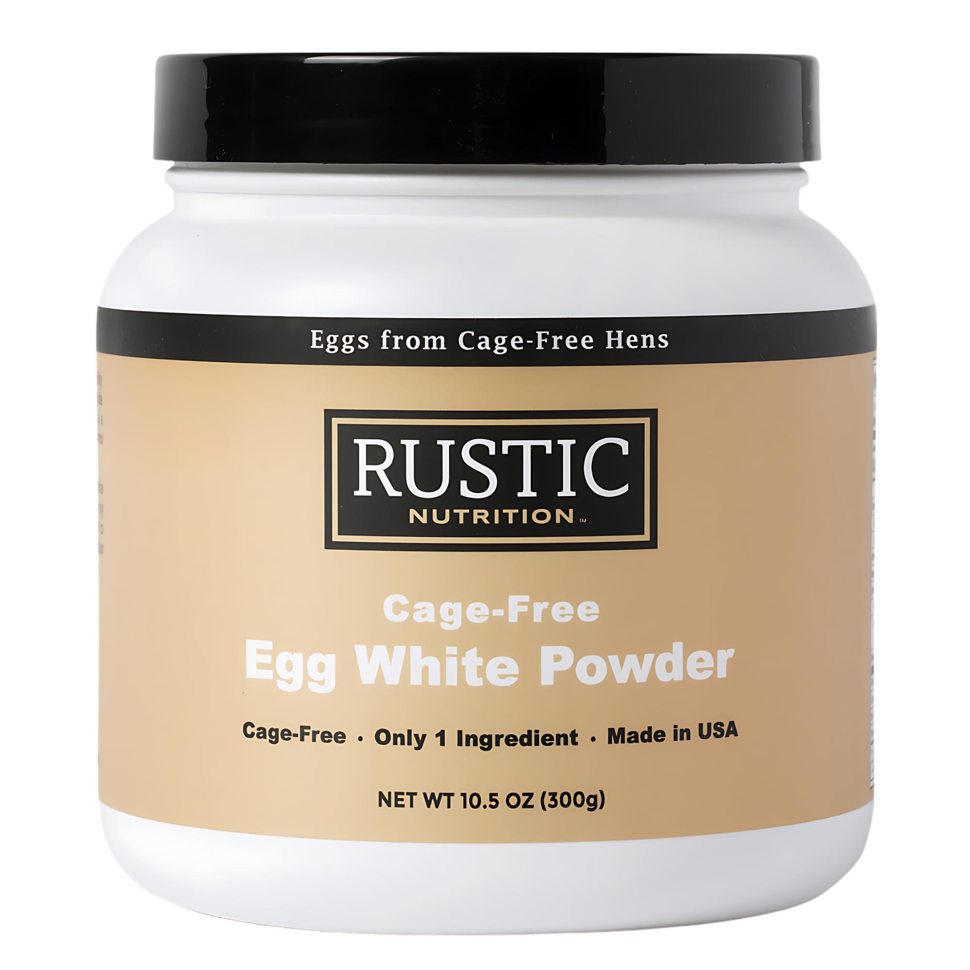 Rustic Nutrition Rustic Nutrition, Cage-Free Egg White Protein Powder, Made in USA from Humanely-Raised Cage-Free Eggs, Only 1 Ingredient, Dried Egg Whites (Unflavored, 10.5 Oz)