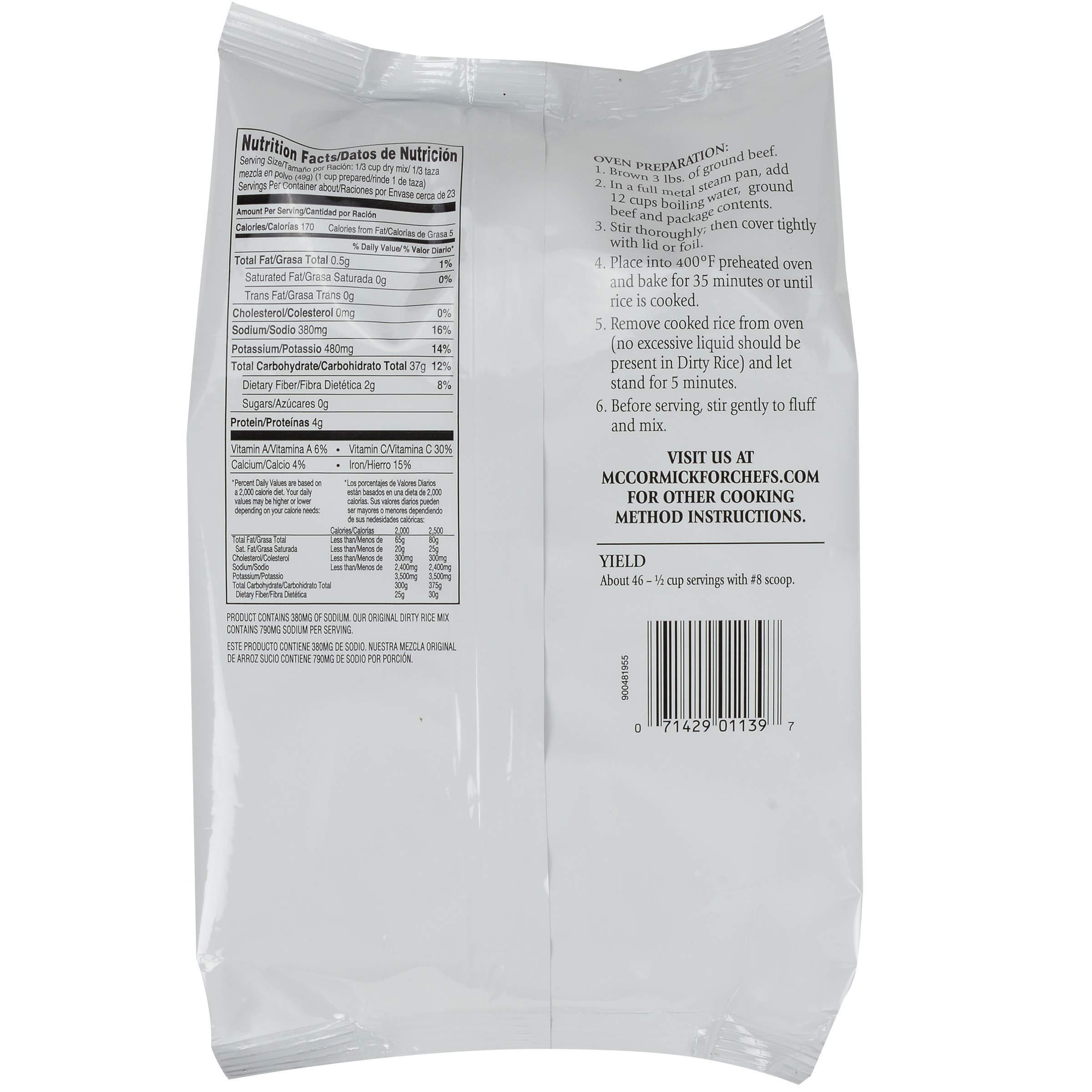 McCormick Zatarain\'s Reduced Sodium Dirty Rice Mix, 40 oz (Pack of 6)