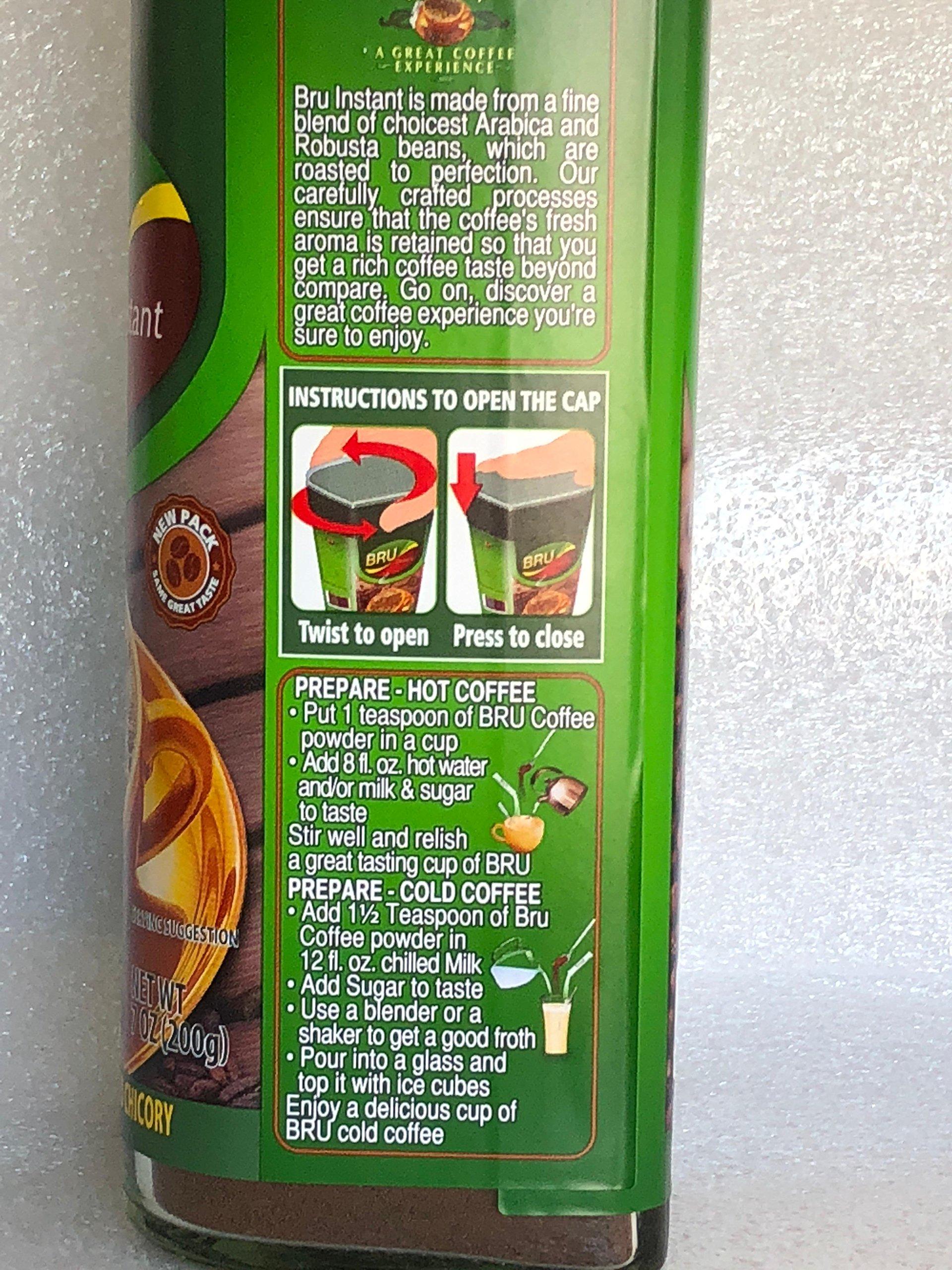 BRU 12 BOTTLES OF BRU INSTANT COFFEE 7oz (200g) EACH