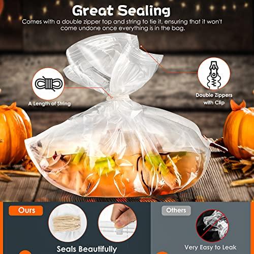Venrothy Brining Bags for Turkey, 3 Pack, 26"×22", Extra Large Turkey brine bag Holds up 35lb, Thickened Brining Bag with 3 Cotton Strings, Double Zip-lock Seal Brine Bags for Turkey, Chicken, Beef, Pork, Ham