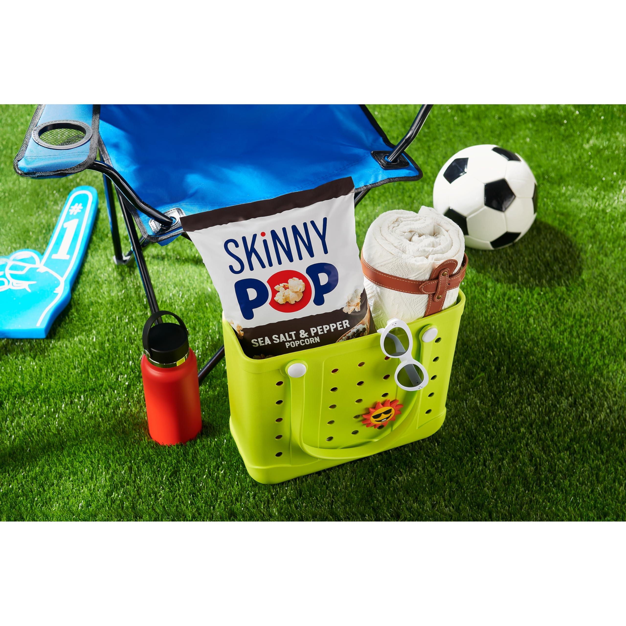 SkinnyPop SkinnyPop Sea Salt & Pepper Popcorn, Gluten Free, Non-GMO, Healthy Popcorn Snacks, Skinny Pop, 4.4oz Grocery Size Bag