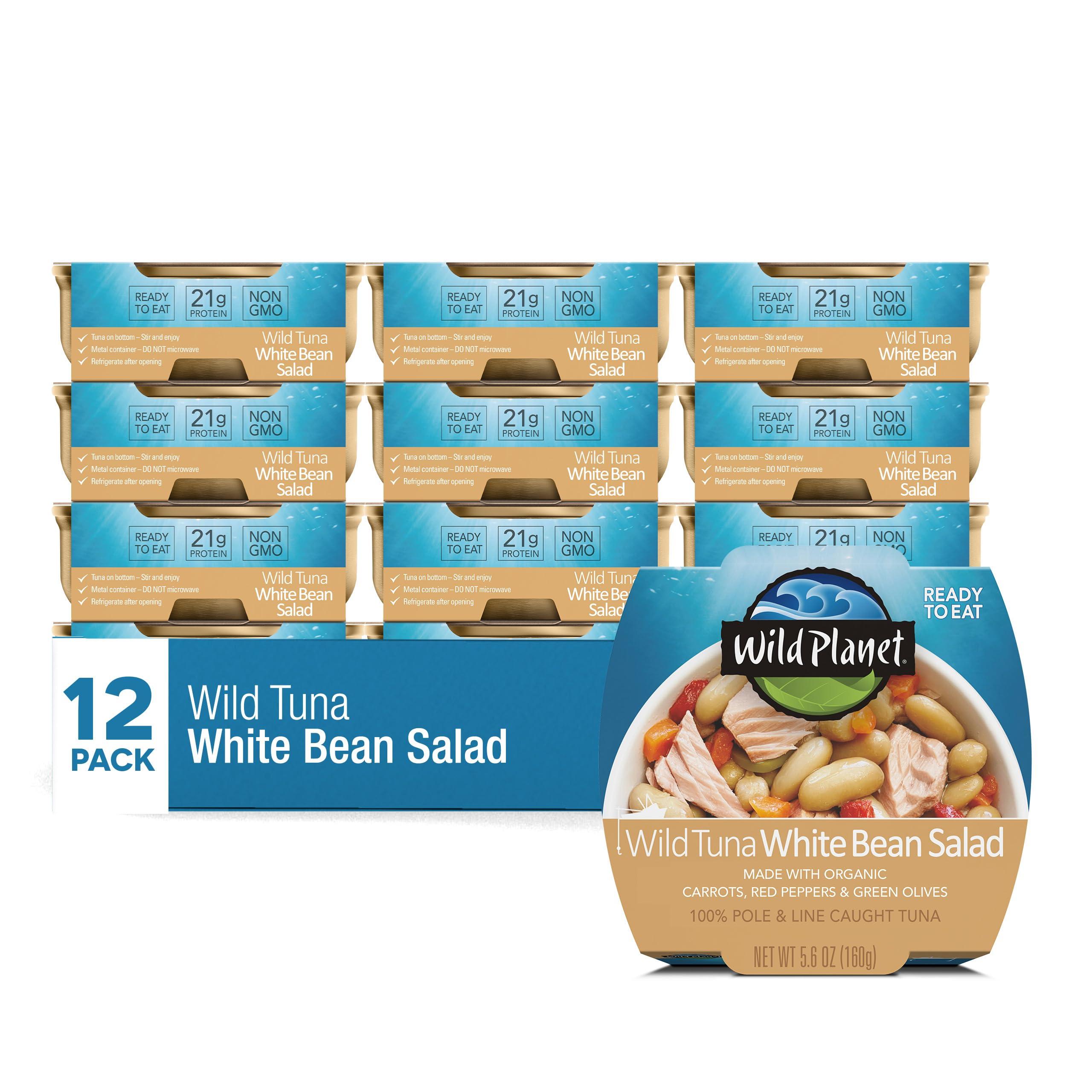 Wild Planet Wild Planet Ready-To-Eat Wild Tuna White Bean Salad With Organic Chickpeas, Carrots, Red Peppers & Green Olives 5.6oz (Pack Of 12)