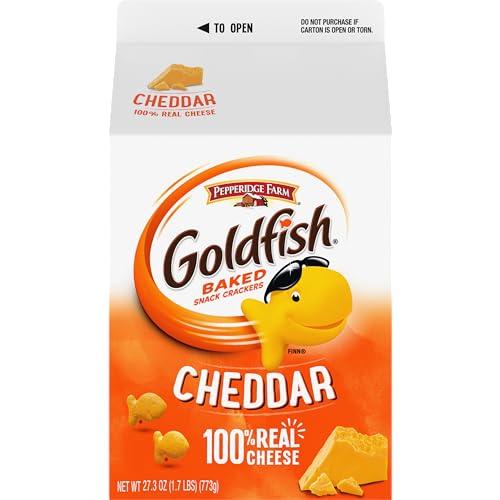 Campbell\'s Goldfish Cheddar Cheese Crackers, 27.3 Oz Carton, and Campbell\'s Condensed Chicken Noodle Soup, 10.75 Oz Can (Pack of 4)