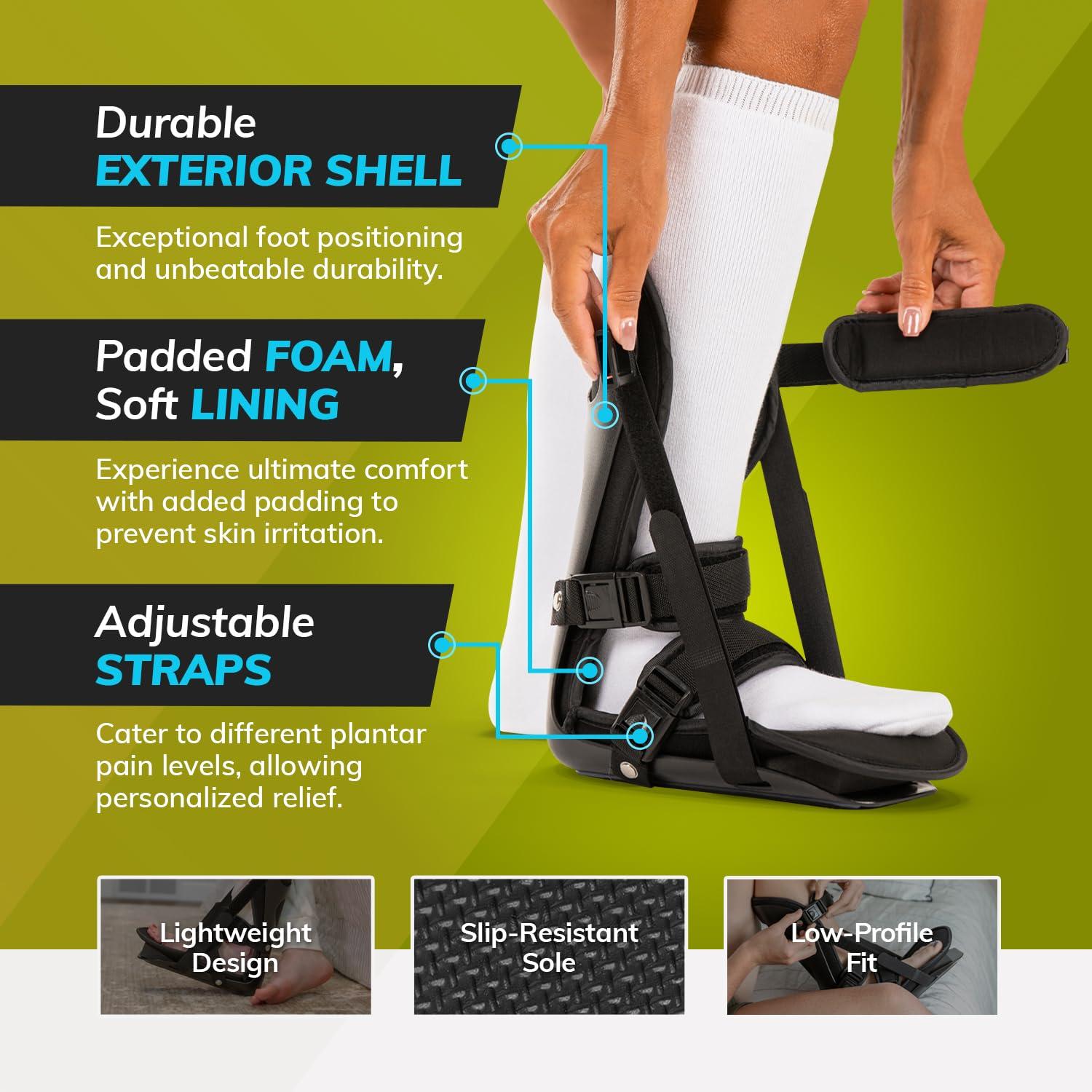 BraceAbility BraceAbility Sleeping Stretch Boot - Plantar Fasciitis Night Foot Splint Adjustable Achilles Tendonitis Brace for Fascia, Tendon and Calf Stretching, Heel and Bone Spur or Arch Pain Treatment (Large)