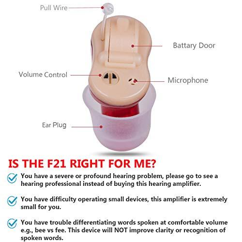 Brefonak Hearing Amplifier for Seniors Adults Noise-Cancelling - Ear Amplifier Invisible Voice Sound Amplifiers Elderly Listening Assistance Device Hearing Aid Cleaning Tools Included for Right Ear