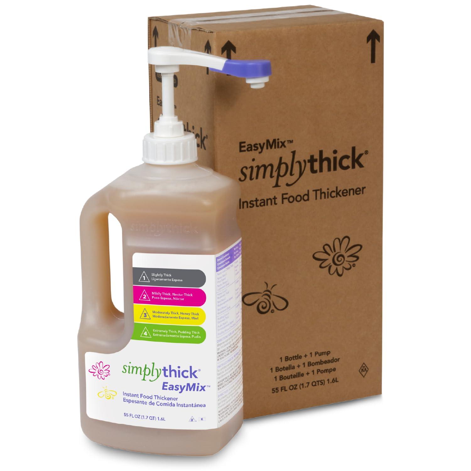 Simply Thick SimplyThick EasyMix | 302 Servings | Gel Thickener for those with Dysphagia & Swallowing Disorders | Won't Alter The Taste of Liquid | Easy to Prepare | Large 55 Fl Oz Bottle with Pump