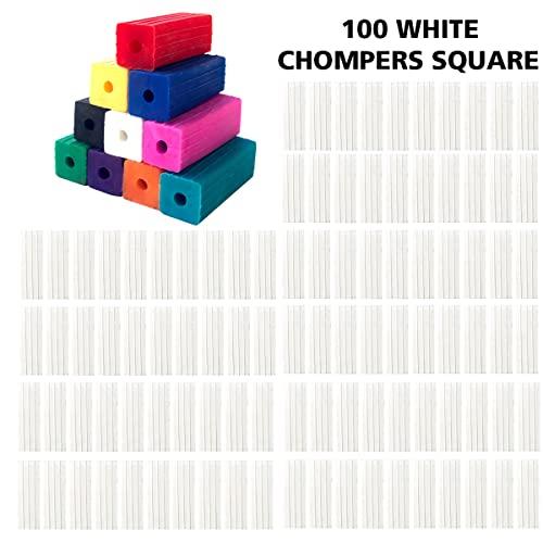 Dental Factory Direct Squared CHOMPERS Aligner Tray Seaters for Orthodontic Aligner Trays Chewies for Invisalign (40, White)