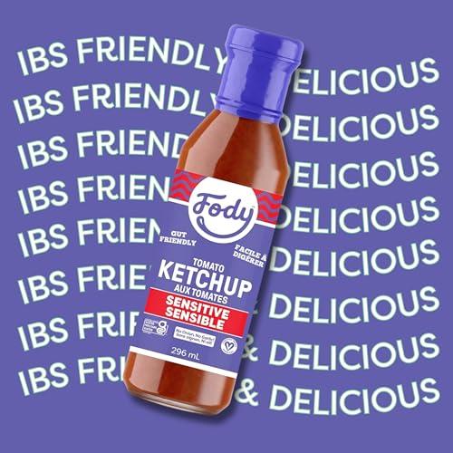 Fody Fody Foods Vegan Regular Tomato Ketchup, Low Fodmap Certified, Sensitive Recipe, Gut & IBS Friendly Condiment, Non GMO, 2 Pack
