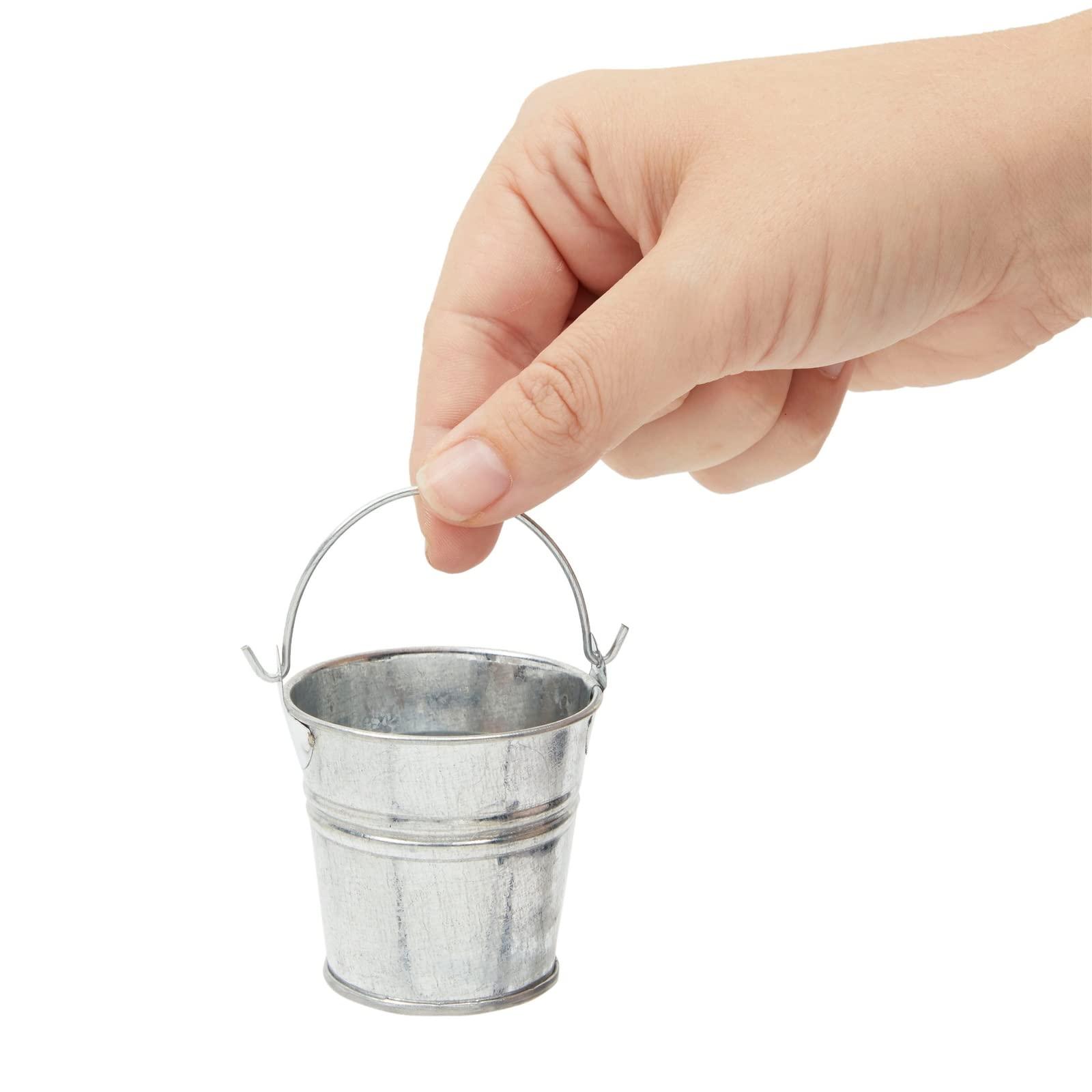 Juvale Juvale 24 Pack Mini Metal Buckets with Handles for Party Favors, Small Galvanized Tin Pails (2 x 2 in)