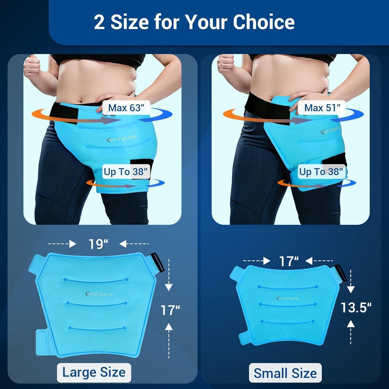 Comfytemp Comfytemp Large Hip Ice Pack Wrap for Sciatica, Hip Replacement, Fracture, Pain Relief, FSA HSA Eligible, Reusable Gel Ice Pack for Injuries, Cold Compression Physical Therapy Recovery Gifts(M/L)