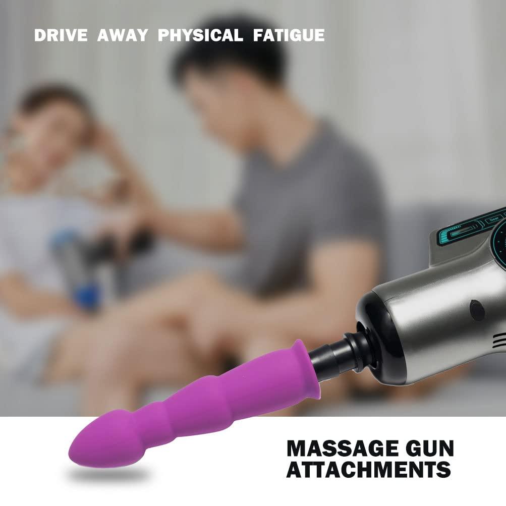 MONIAN Massage Gun Attachment, Deep Tissue Massager Gun Head for Back Neck Muscle Relieve, Upgraded Design, Portable & Ultra Small, Gift for Men Women, Luck Purple