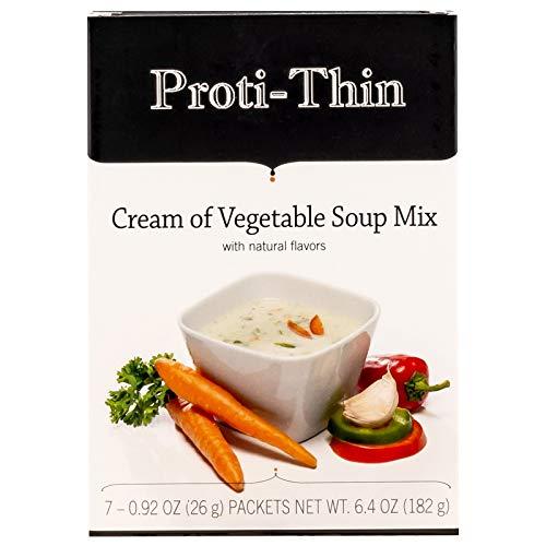 Proti-Thin Proti-Thin High Protein Cream of Vegetable Soup, Healthy Instant Diet Soup Mix, 15g Protein, Low Calorie, Low Carb, Low Fat, Gluten-Free, KETO Friendly, Ideal Protein Compatible 1 Pack of 7 Servings