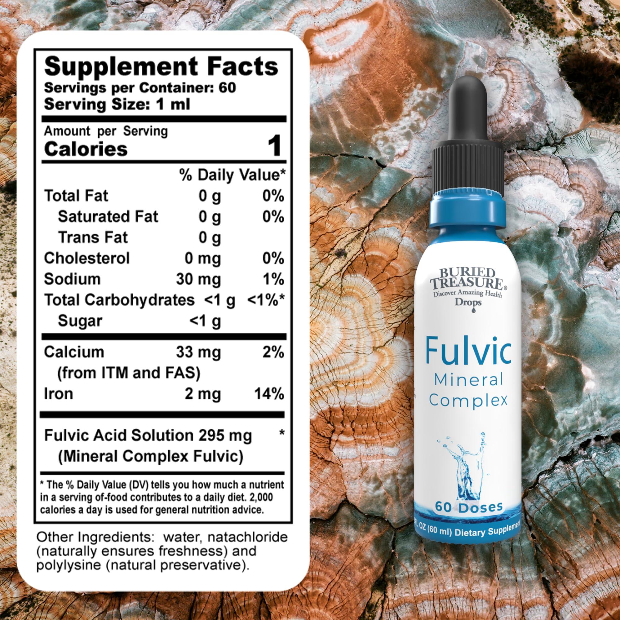 Buried Treasure Buried Treasure Fulvic Mineral Drops - Concentrated Fulvic Acid delivering Trace Mineral Drops as a Colloidal Minerals Liquid Supplement - Supporting Energy with Trace Minerals Electrolytes - 2 fl oz