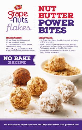 Grape-Nuts Post Grape Nuts Flakes Breakfast Cereal, Crispy Whole Wheat and Barley Cereal, Great for Yogurts, Parfaits, and Homemade Snacks, 18 OZ Box