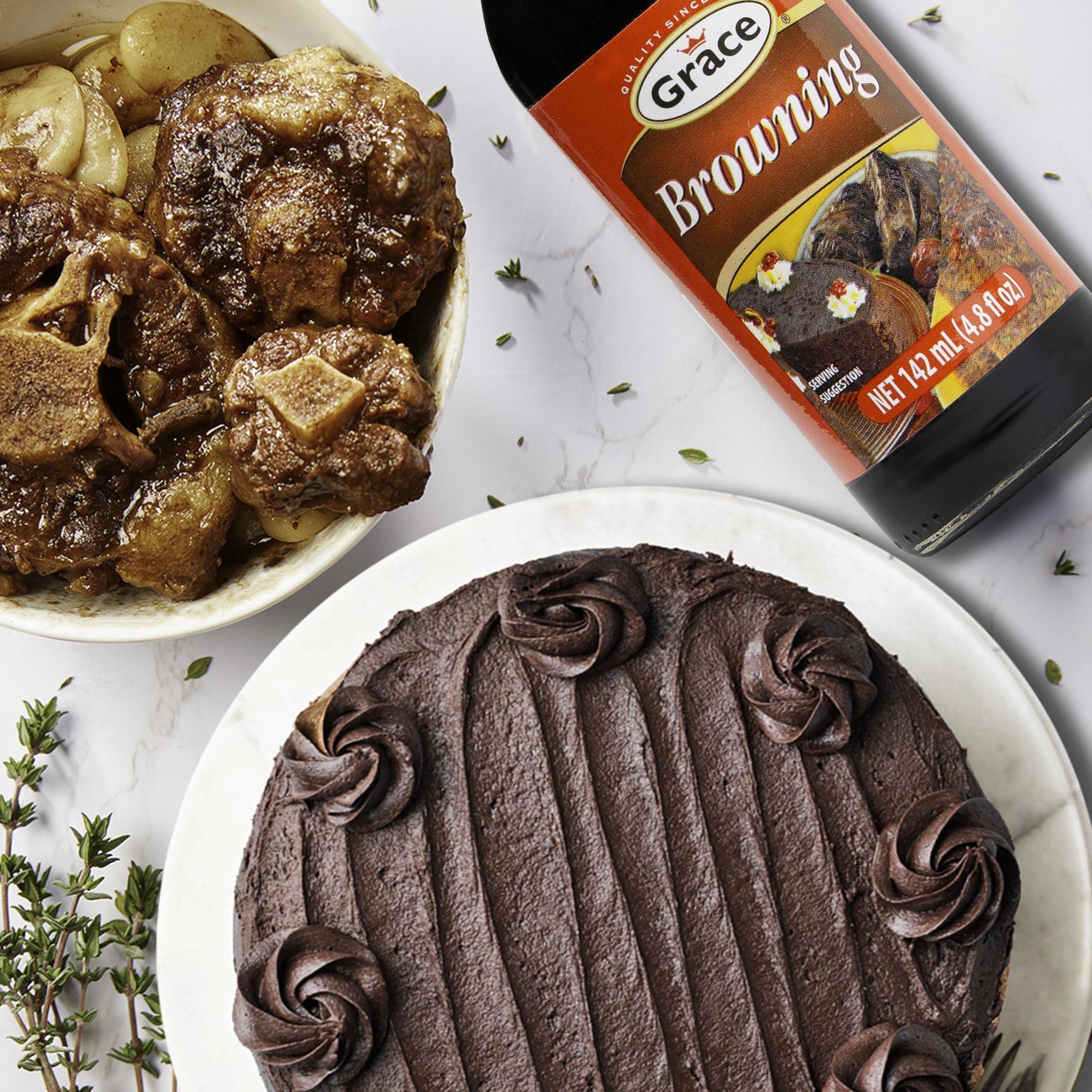 Grace Grace Browning Sauce Jamaican 4.8oz - 2 Pack Browning Sauce for Grilling & Baking Jamaican Food - Jamaican Seasoning Sauce for Beef Gravy Vegetarian Gravy Brown Gravy Sauce & Oxtail Seasoning Jamaican