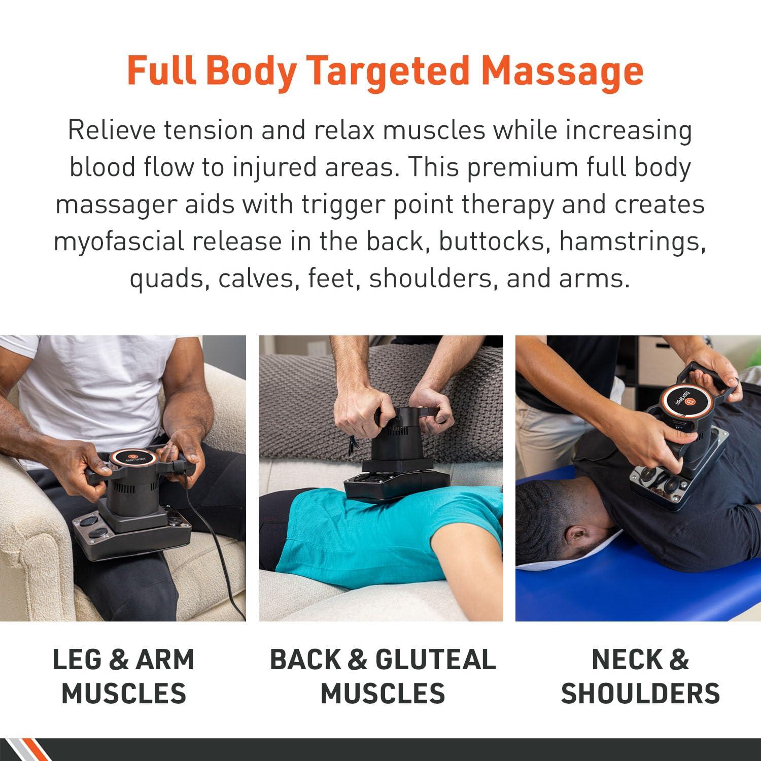 Body Sport Body Sport Therapeutic Variable Speed Professional Vibrating Massager for Pain & Aching Muscle Relief High-Powered, Effective, Chiropractic Myofascial Release Tool & Trigger Point Therapy