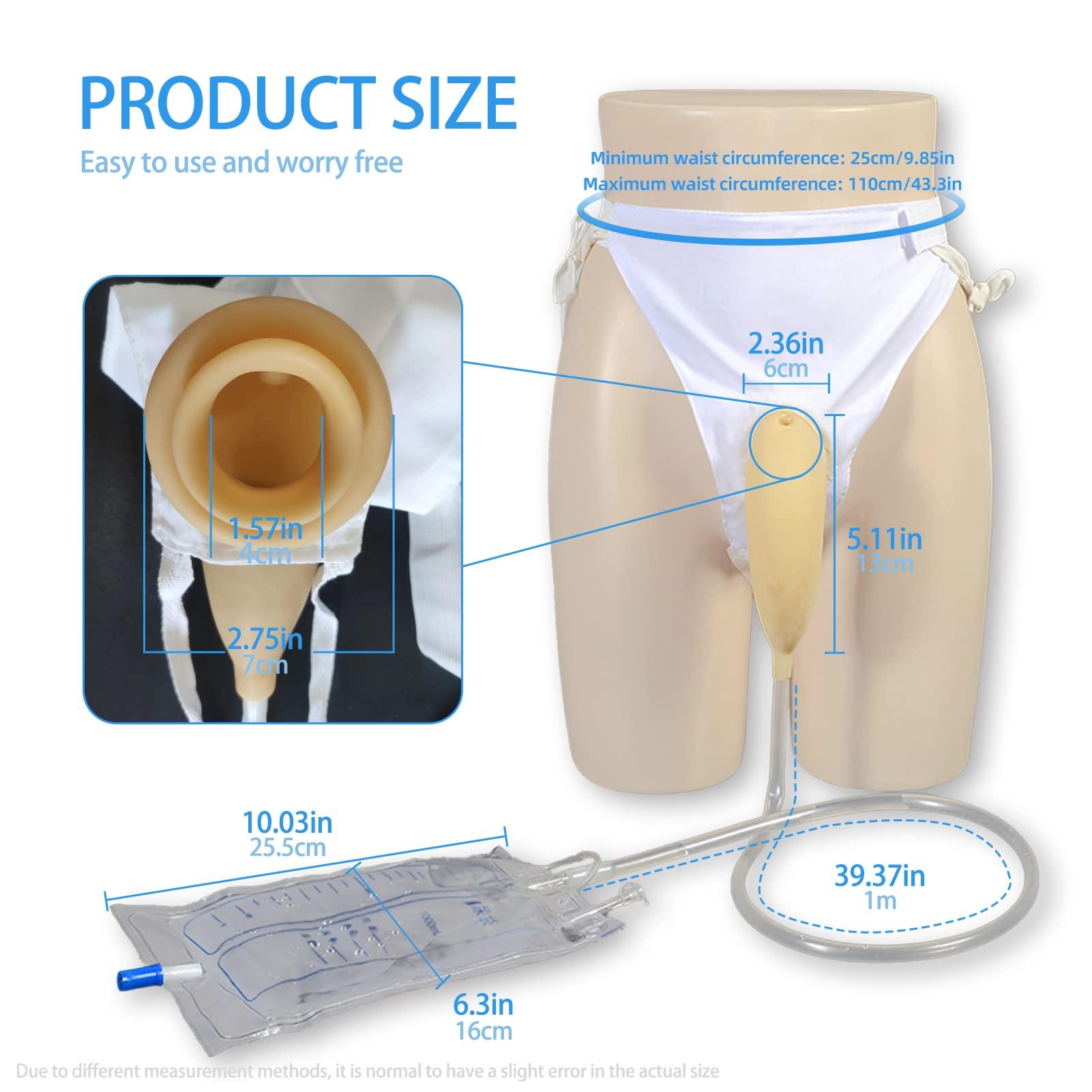 LP-sunshine Wearable Urinal for Men, Reusable Protable Latex Material with Collection Urine Bag, Urinary Drainage Bag System for Elderly Bedridden Patients Male (Urinal+Urine Bag+Leg Bag)