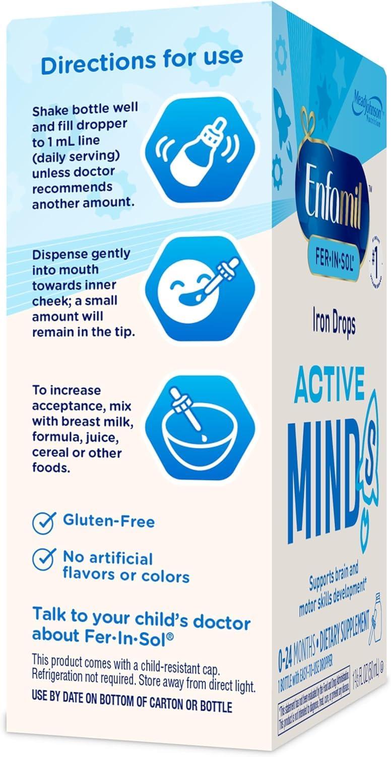 Enfamil Enfamil Fer-In-Sol Iron Supplement Drops for Infants, 50 mL dropper bottle