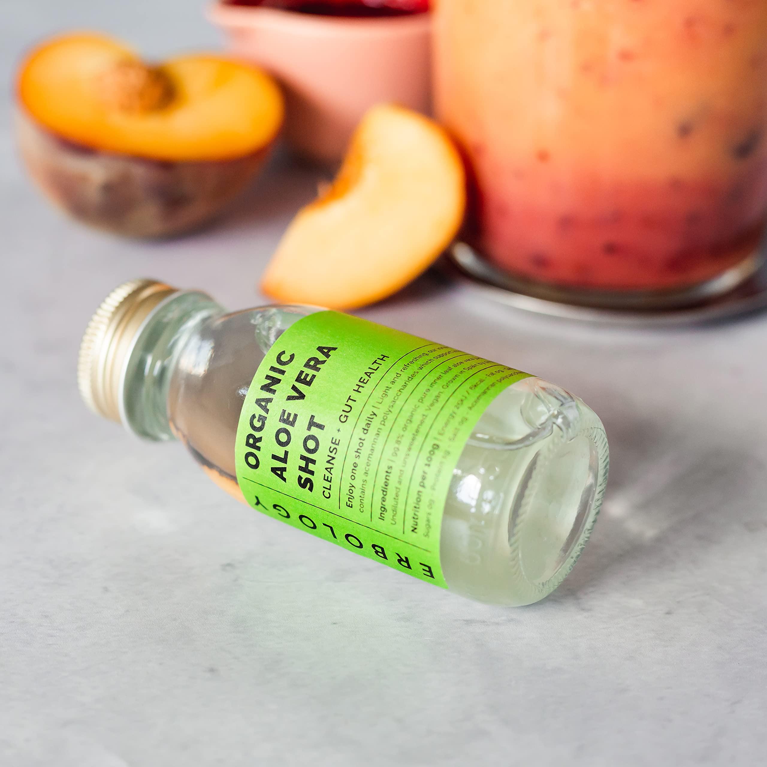 Erbology Erbology Organic Aloe Vera Juice 12 Daily Shots (2 fl oz) - Immunity Support and Detox - from Inner Leaf - Straight from Farm in Spain - Undiluted - No Added Sugar - Non-GMO - Recyclable Glass Bottle