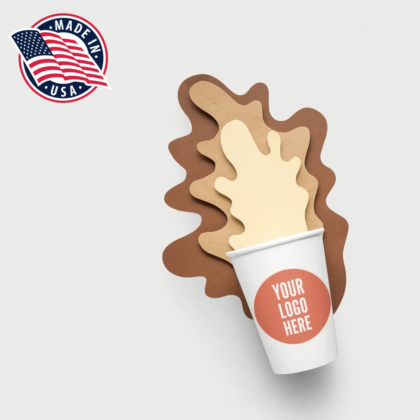 Cupslock CupsLock Personalized Coffee Cups Paper Coffee Cups for Hot and Cold Drinks Coffee Cups for Shops, Office, Small Businesses Sturdy and Reliable Custom Cups Personalized with Logo (16oz - 50Pack)