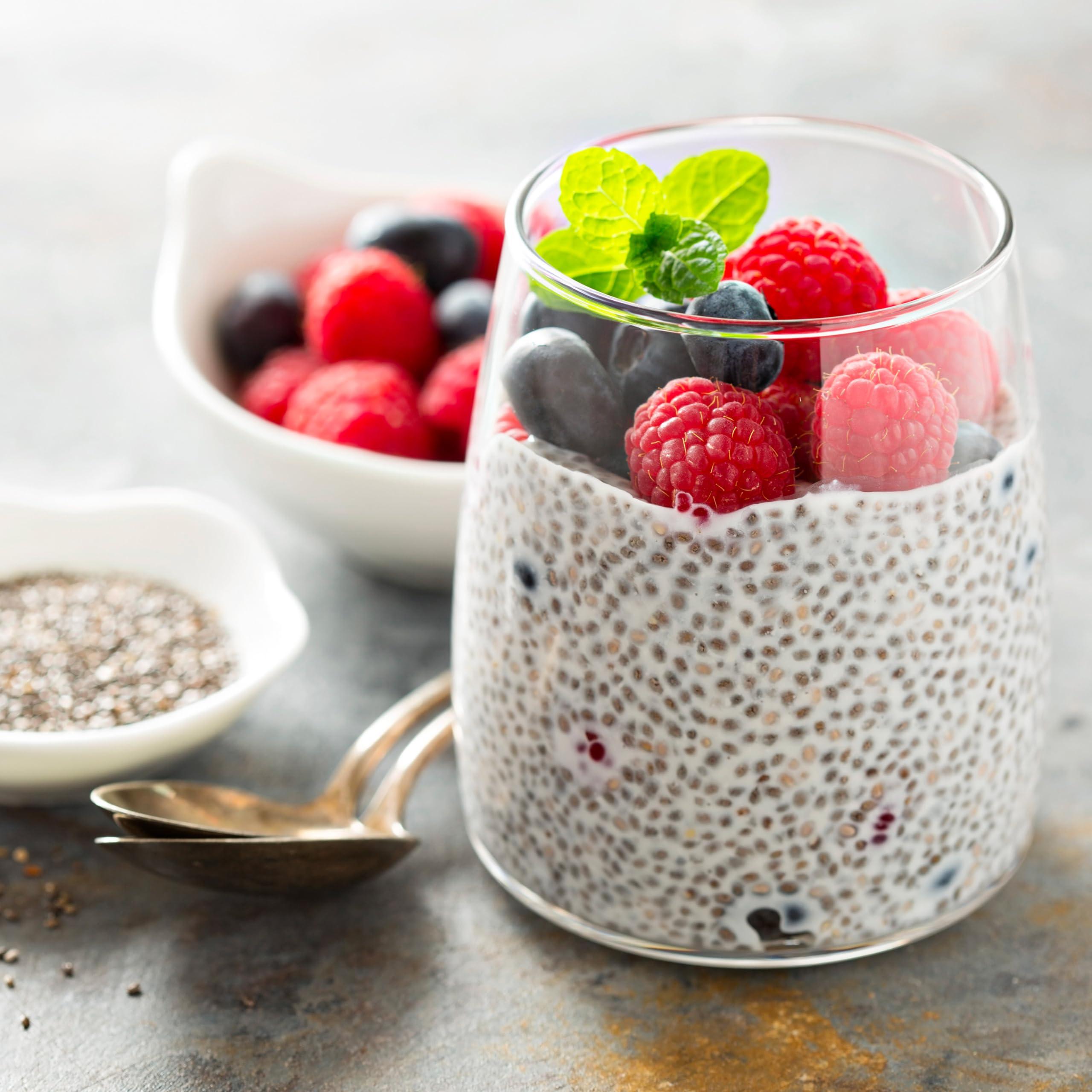 Elan Elan Organic Chia Seeds, 8.8 oz, Natural Raw Black Chia Seeds, Plant-Based, Non-GMO, Vegan, Gluten-Free, Kosher, Gels Easily, Superfood