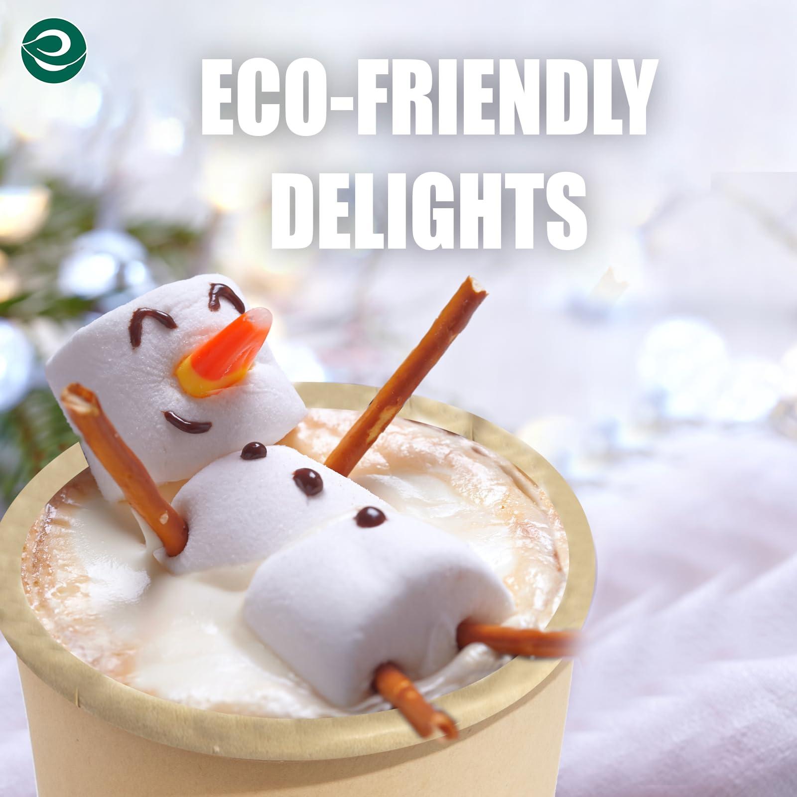 ECO SOUL ECO SOUL 100% Compostable Plant-Based (PFAS-Free) 16oz Hot Cups | (100 Count, 16 oz Hot Cups) | Disposable Bagasse Paper Cups | Eco-friendly Cups | Sturdy, Microwave & Oven Safe