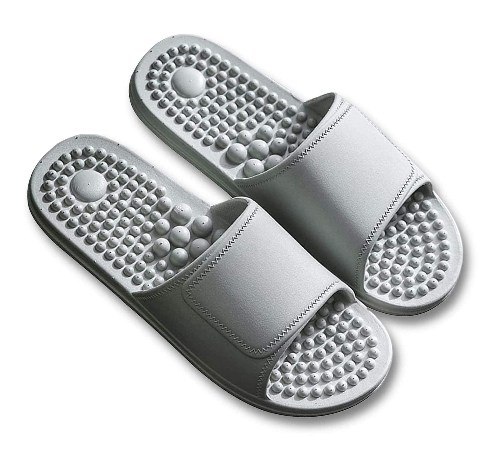 Xnlonby Xnlonby Acupressure Reflexology Massage Slippers for Flat Feet Plantar Fasciitis Arch Support House Sandals, Boost Circulation Improves Health for Men Women(Size:9-9.5 Men,Color:Gray)