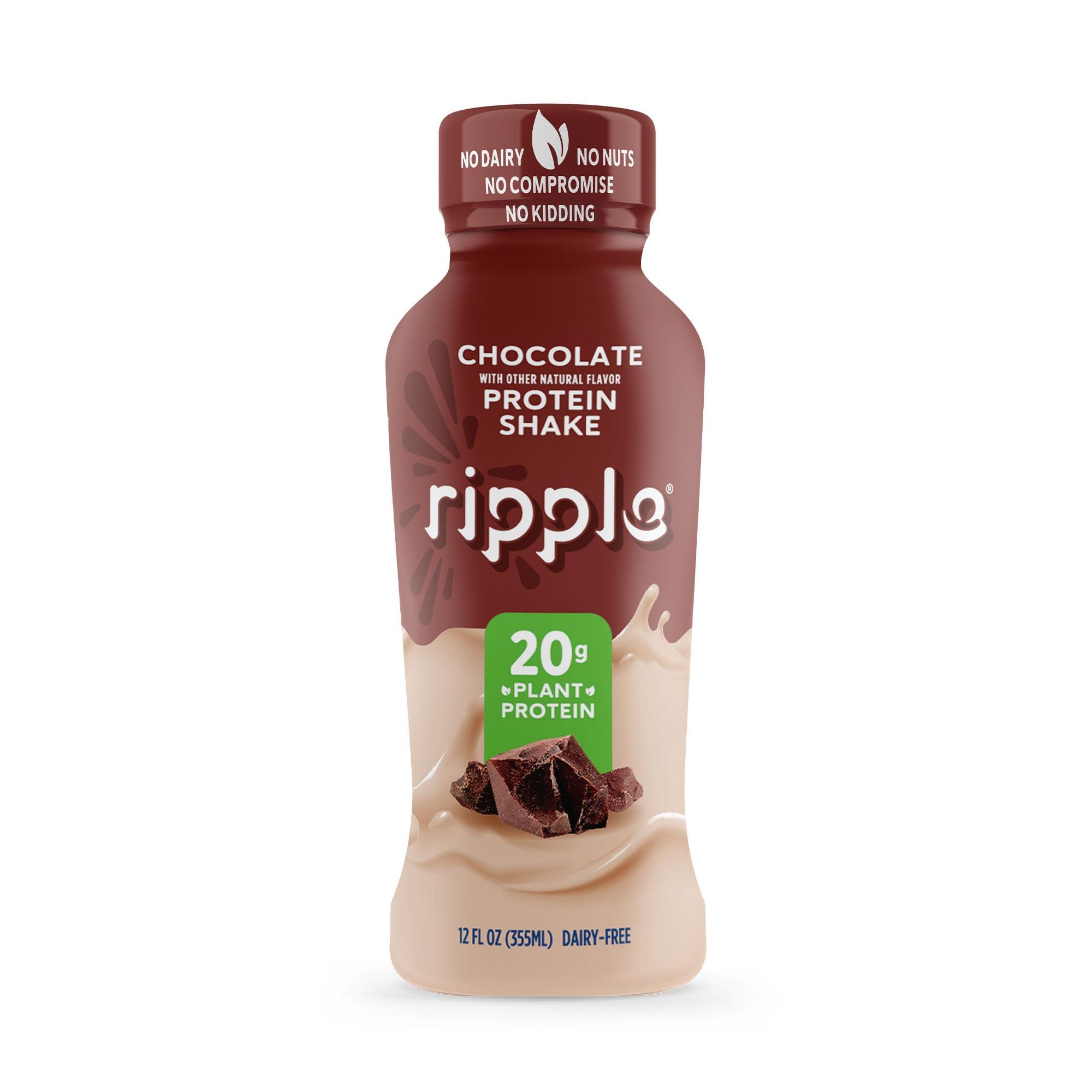 Ripple Ripple Vegan Protein Shake, Chocolate 12 Fl Oz (12 Pack) & Ripple Vegan Protein Shake, Vanilla (12 Pack) | 24 Pack