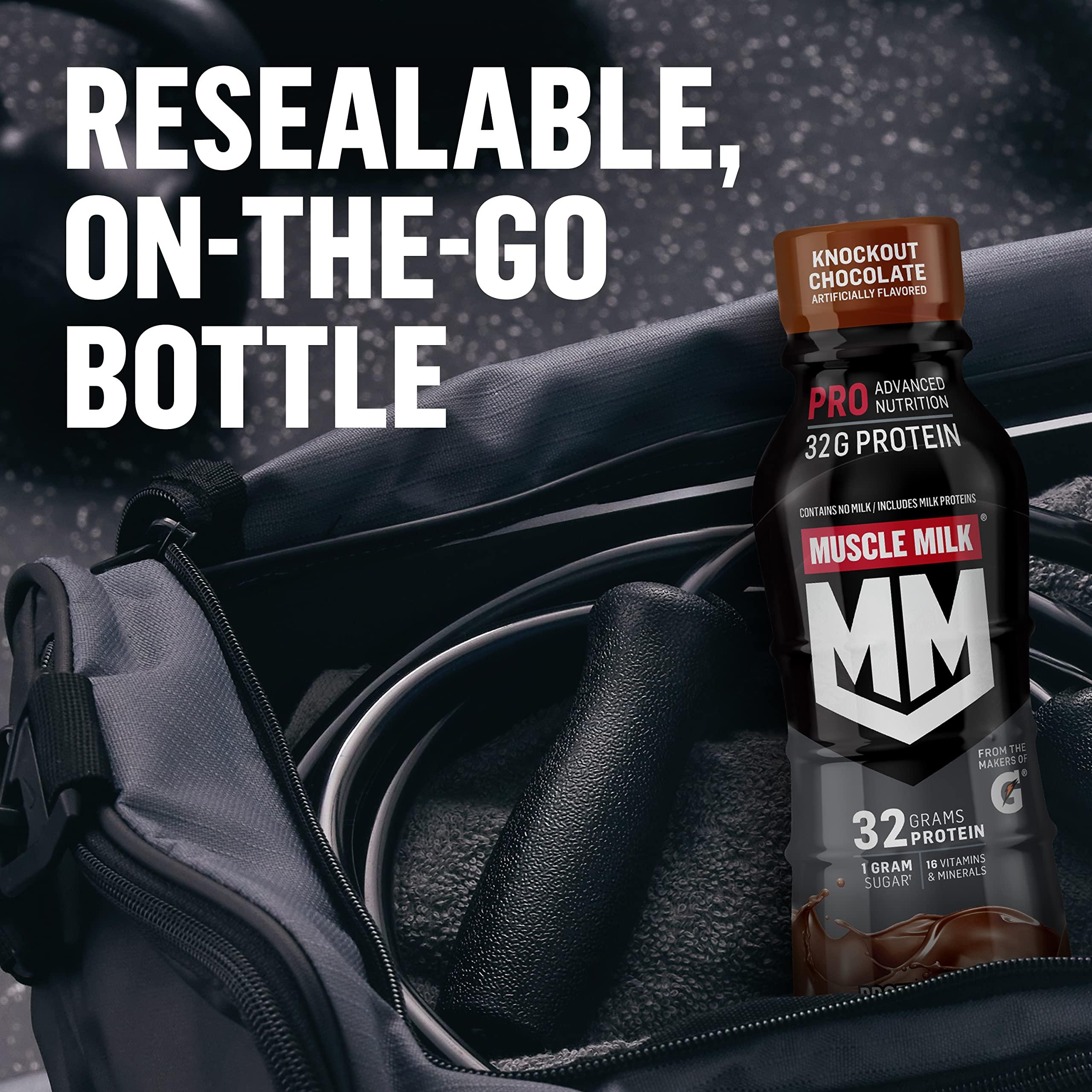 Muscle Milk Muscle Milk Pro Advanced Nutrition Protein Shake, Intense Vanilla, 14 Fl Oz Bottle, 12 Pack, 40g Protein, 1g Sugar, 16 Vitamins & Minerals, 6g Fiber, Workout Recovery, Packaging May Vary