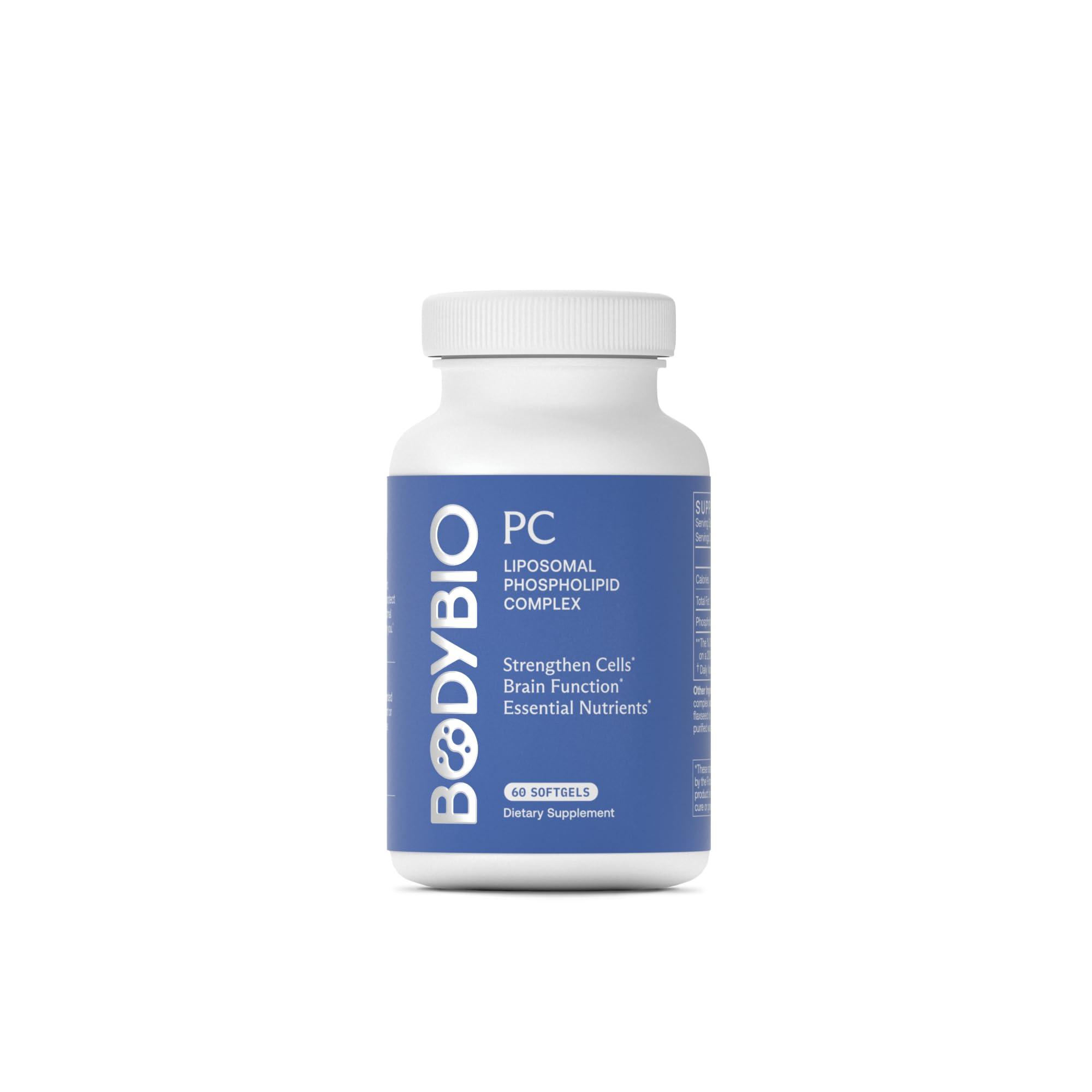 BodyBio BodyBio Phosphatidylcholine 60 Softgels - Nootropic Booster for Brain Health - Mental Clarity for Focus and Memory - Neuroprotection for Healthy Aging
