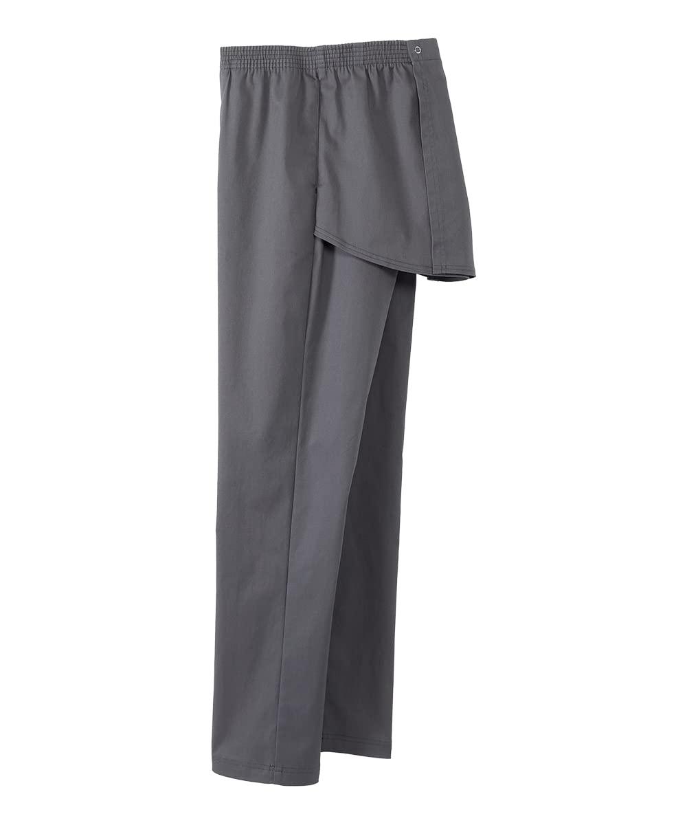 Silvert's Adaptive Clothing & Footwear Men’s Open-Back Adaptive Cotton Trouser Pant - Slate Gray LGE